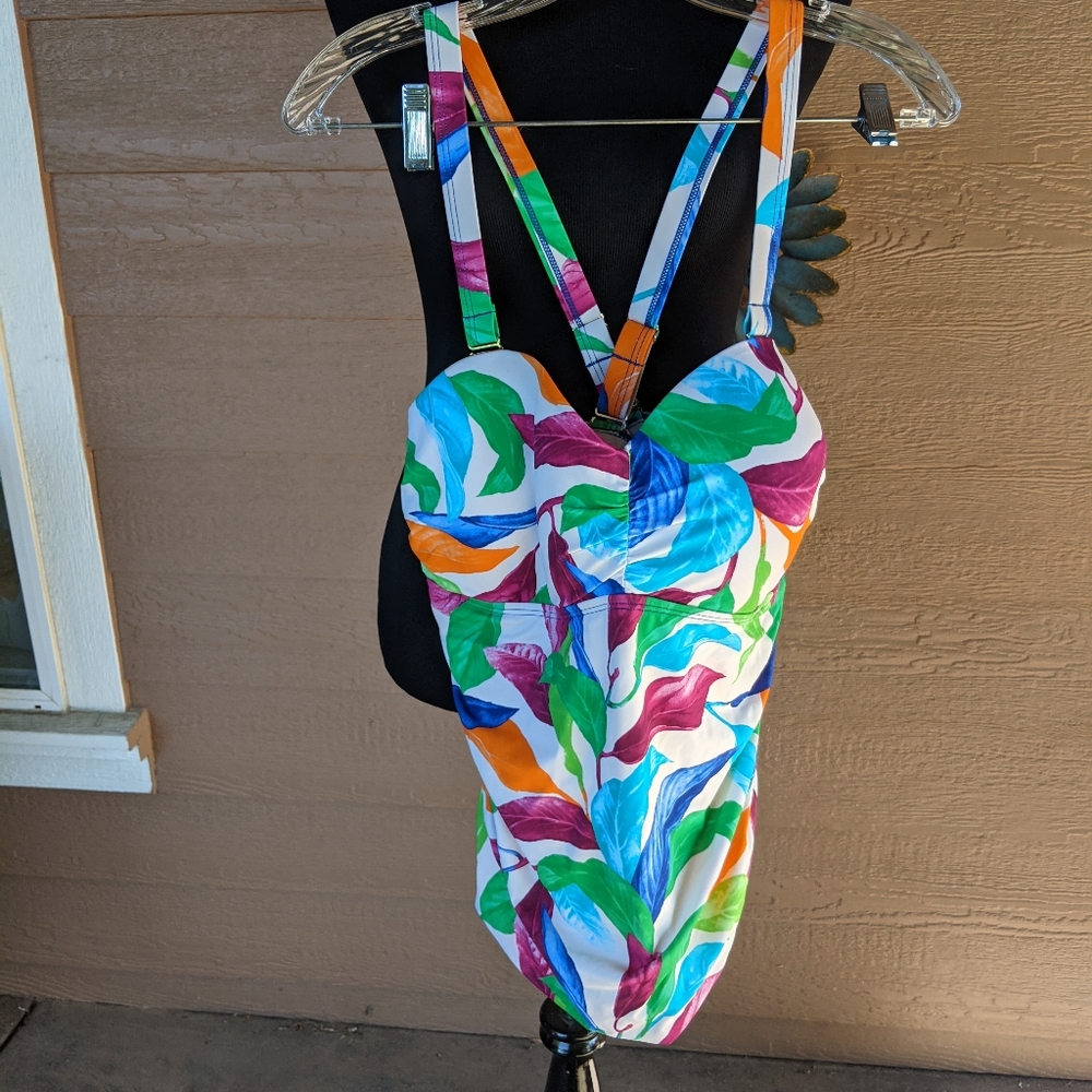 New Denim & Co Beach Multicolor Swimsuit